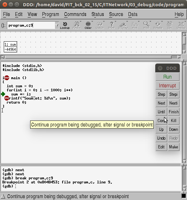 DDD – continue - Linux a programování v jazyce C