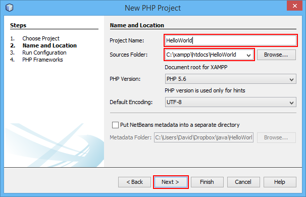 Cesta k PHP projektu v NetBeans - Základní konstrukce jazyka PHP