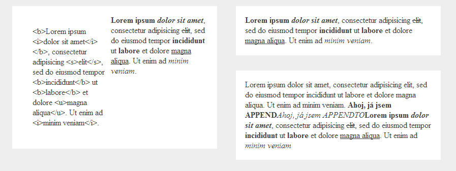 Prepend a appendTo v jQuery