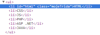Přidání CSS třídy v jQuery