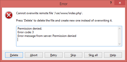 Writing error - Administrace VPS serverů