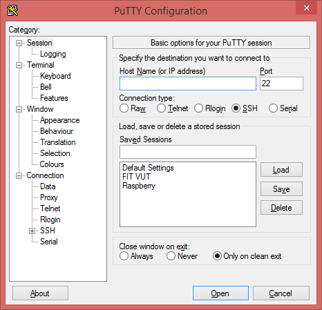 PuTTY - Administrace VPS serverů