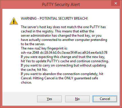 PuTTY – Kontrola klíče kvůli bezpečnosti - Administrace VPS serverů