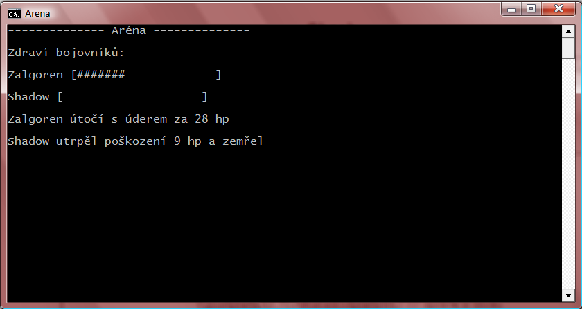 Objektová aréna v C++ – simulace zápasu ve stolní hře