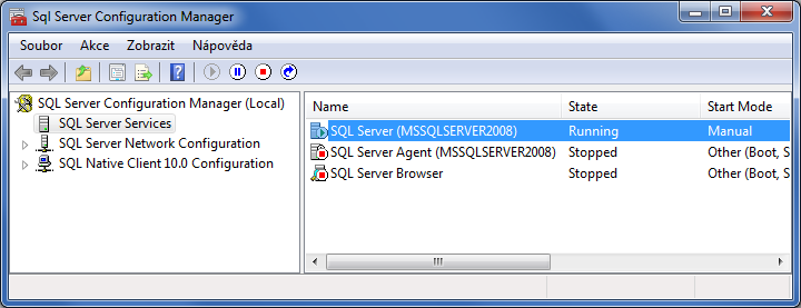 Microsoft SQL Server Configuration Manager - Databáze v C# - ADO.NET