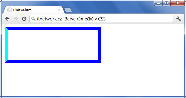 Ukázka barvy levého rámečku přes CSS - Rámeček - CSS vlastnosti