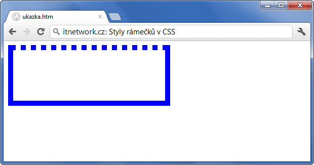 Ukázka horního rámečku dotted přes CSS - Rámeček - CSS vlastnosti
