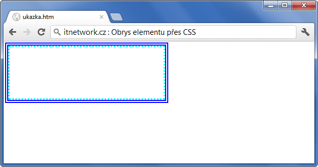 Ukázka ostylovaného obrysu outline přes CSS - Rámeček - CSS vlastnosti