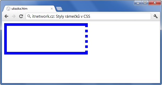 Ukázka pravého rámečku dotted přes CSS - Rámeček - CSS vlastnosti