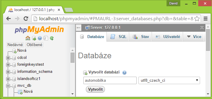 Vytvoření databáze pro paginaci v PHP - Knihovny pro PHP