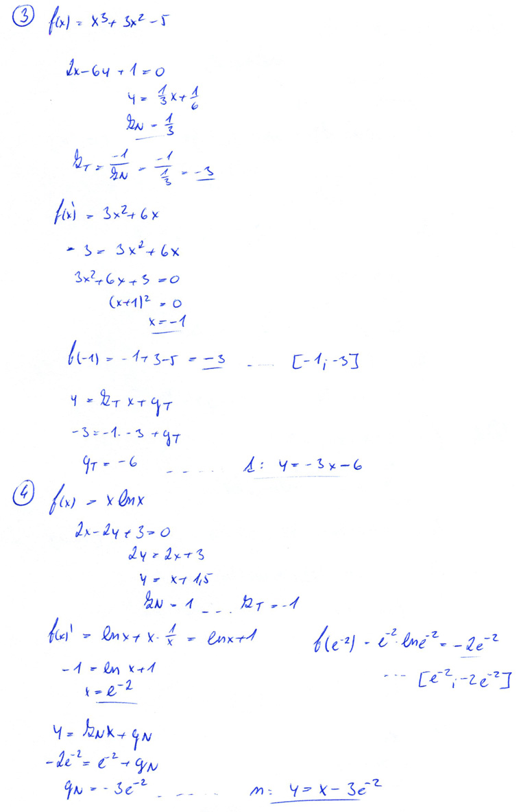Matematická analýza – Derivace funkce