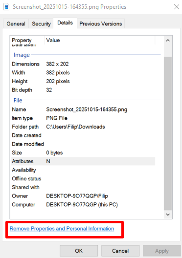 Metadata Windows - Význam digitálních technologií a jejich rizika