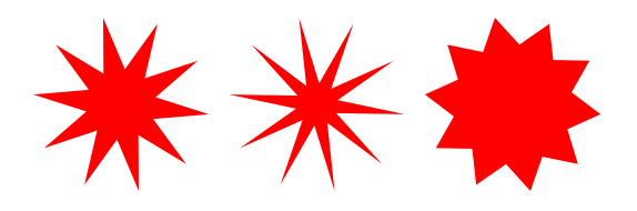 Hvězdy – poloměr základny - Inkscape