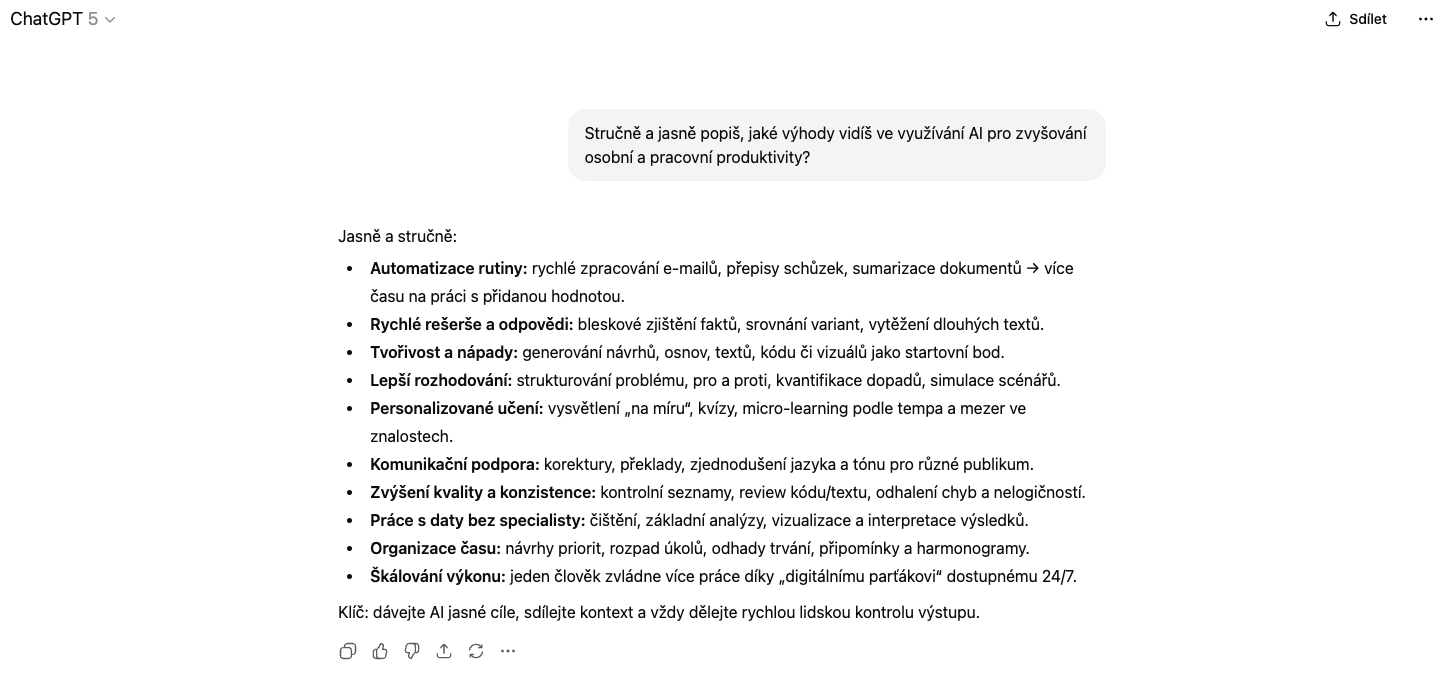 Ukázka promptu - Základy umělé inteligence