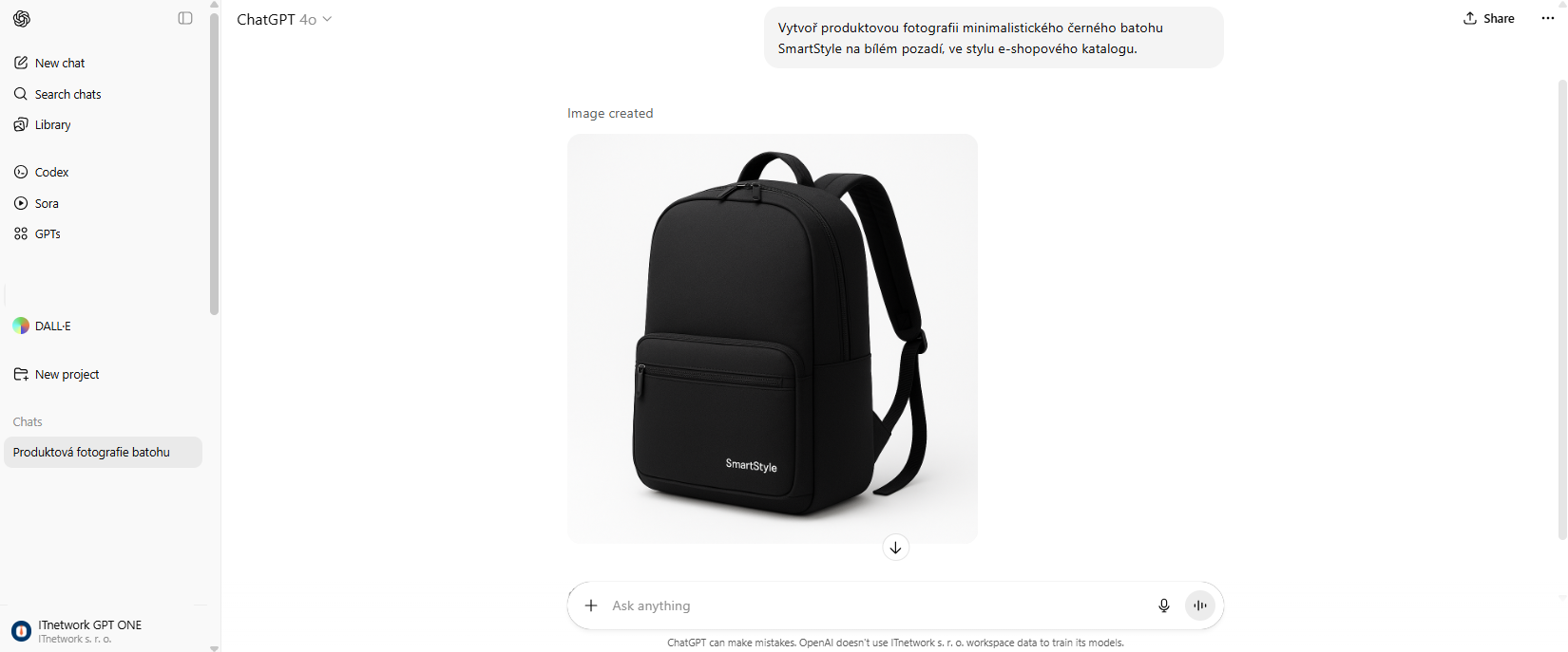 Práce s DALL-E - AI pro webmastery - Projekt e-shop s módou