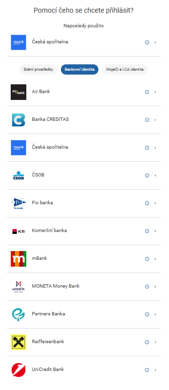 Bankovní identita - Komunikace s úřady