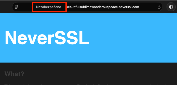 Nezabezpečené připojení http v prohlížeči Safari - E-government a internetové bankovnictví