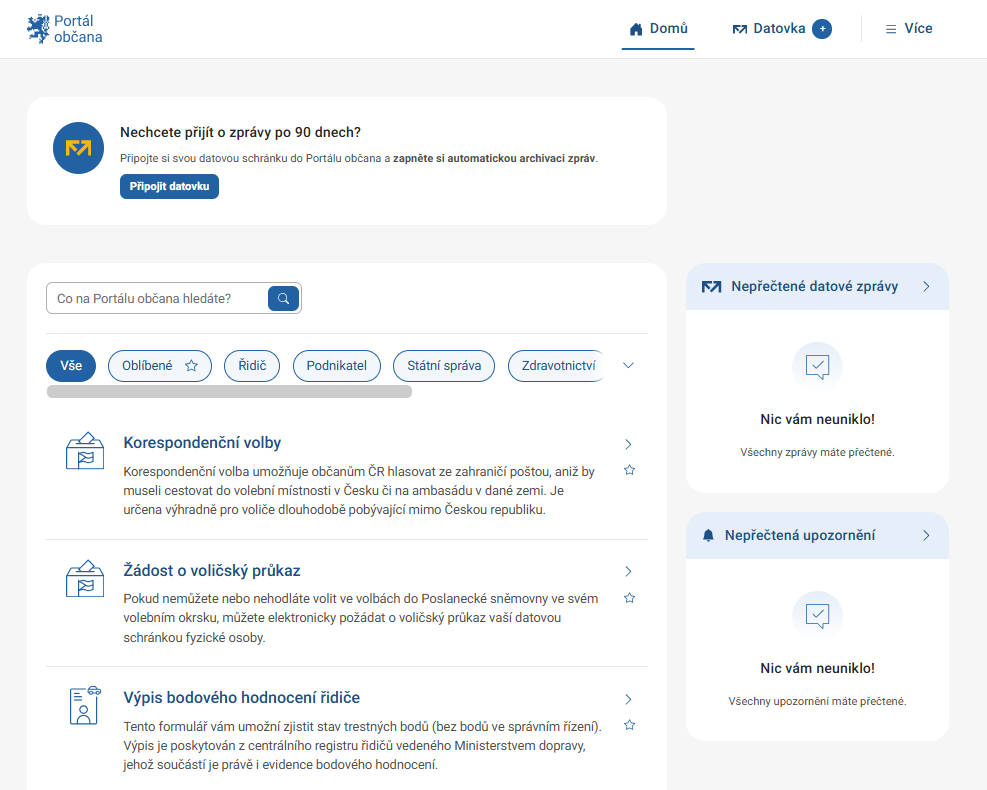 Přehled - Komunikace s úřady
