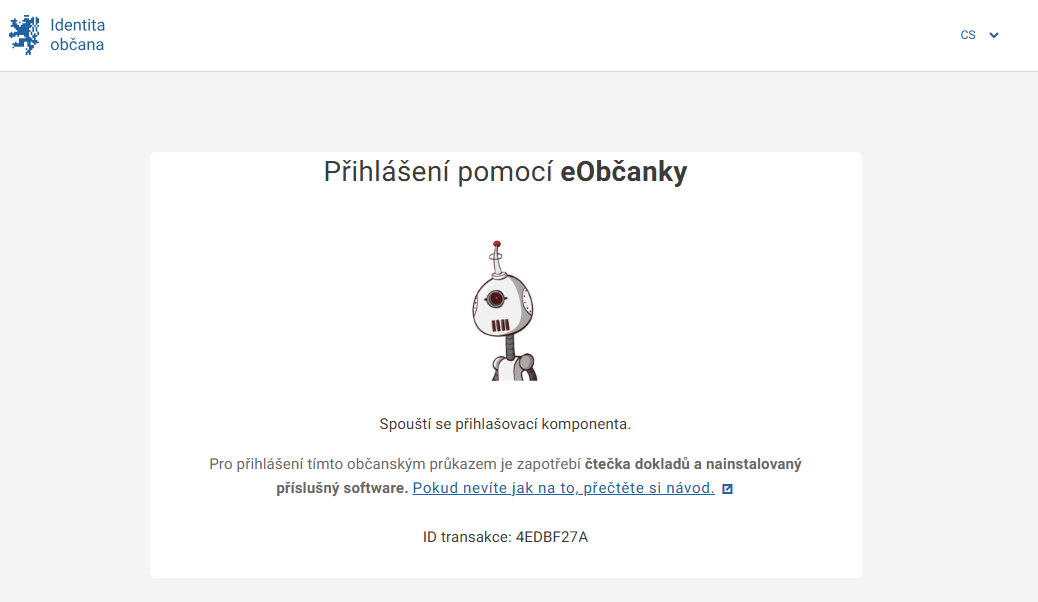 Přihlašovací komponenta - Komunikace s úřady