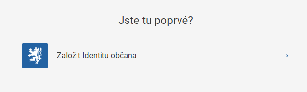 První založení identity - Elektronická identita občana