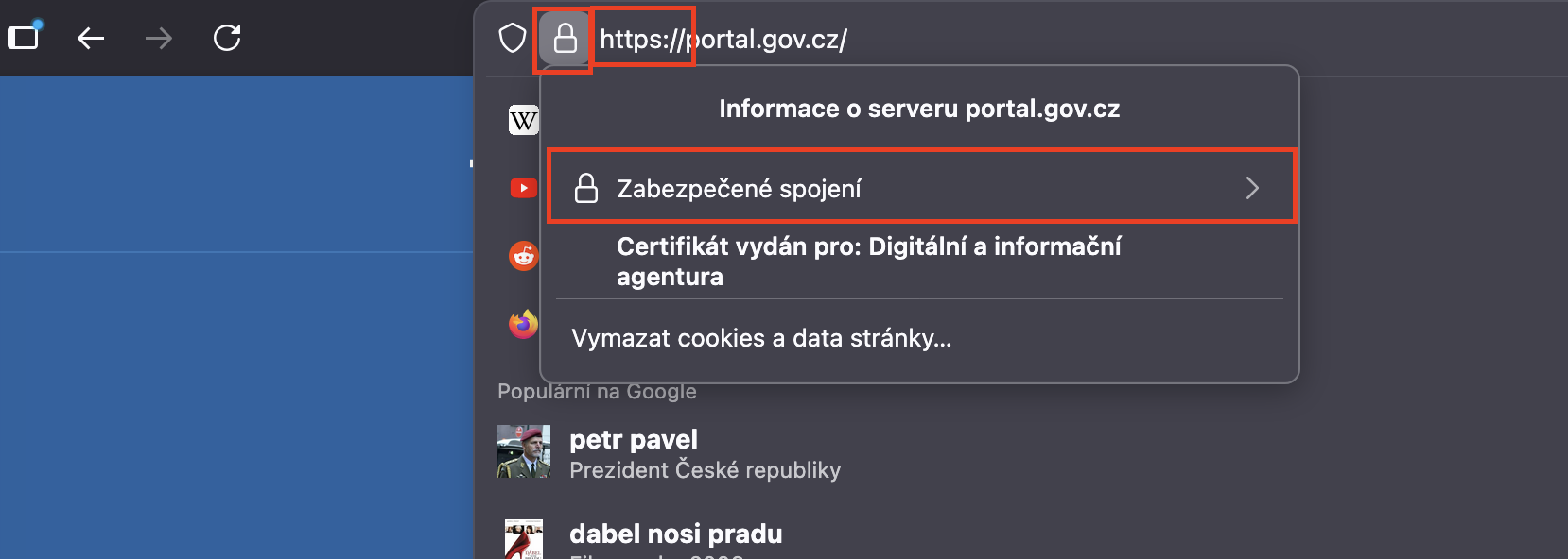 Bezpečné připojení https v prohlížeči Firefox - E-government a internetové bankovnictví