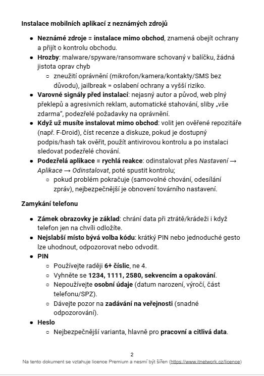 Náhled taháku - Kyberbezpečnost na mobilních zařízeních