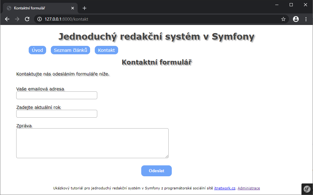 Základy frameworku Symfony pro PHP