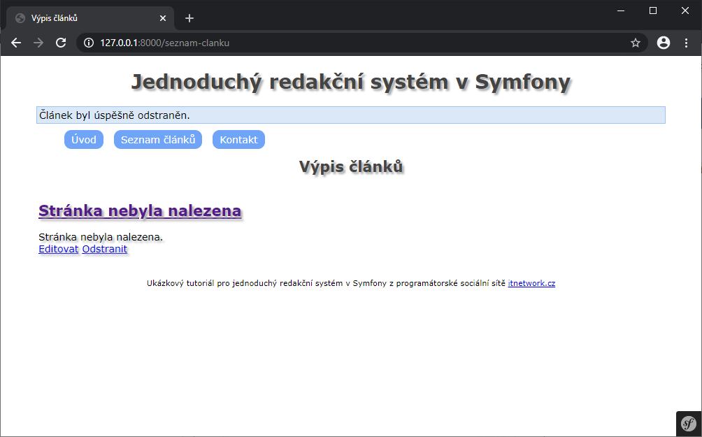 Základy frameworku Symfony pro PHP