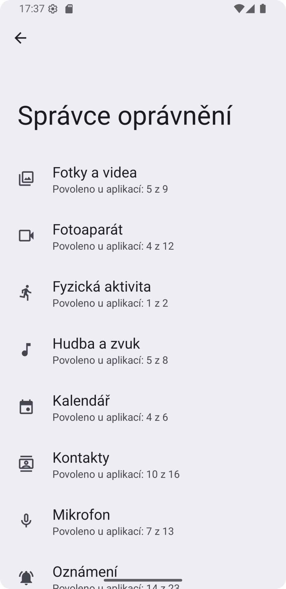 Správce oprávnění na Androidu - Digitální gramotnost
