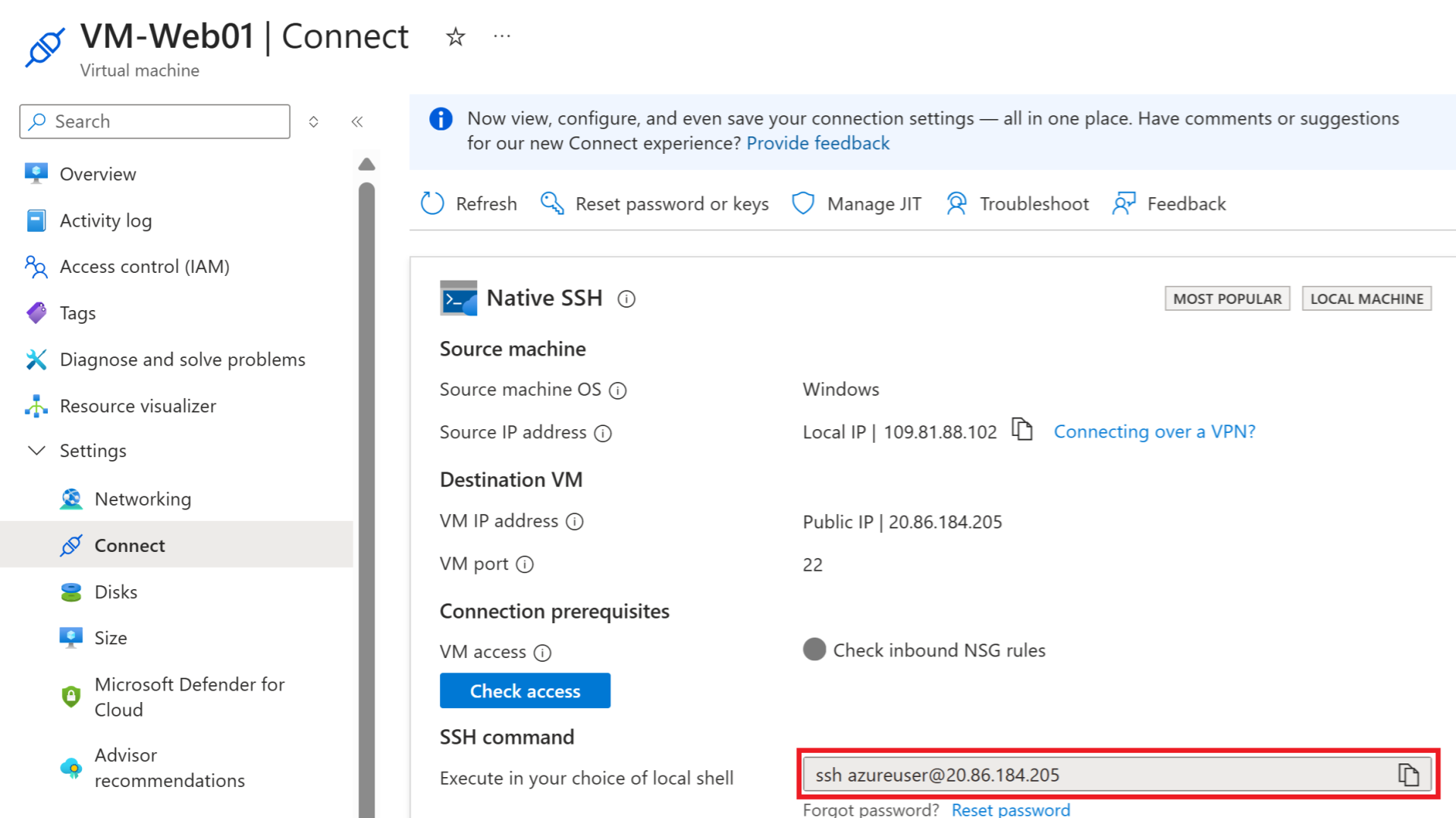 Nastavení SSH v Azure - Síťové technologie