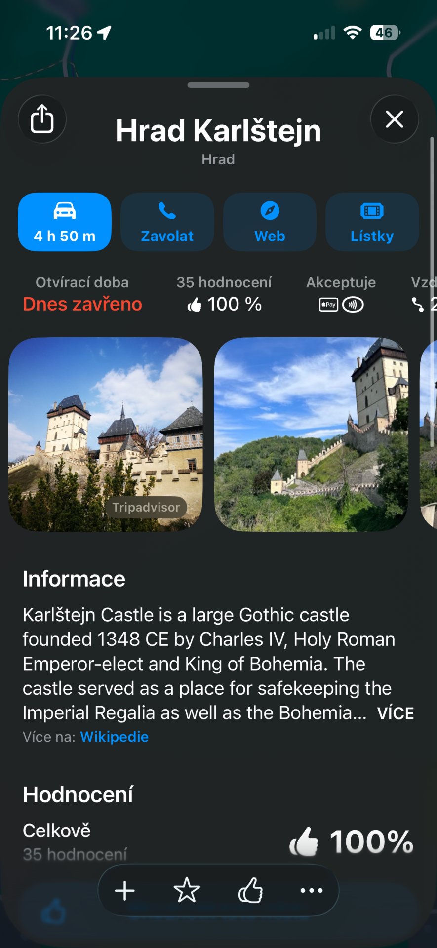 Aplikace Mapy na iPhone - Digitální gramotnost