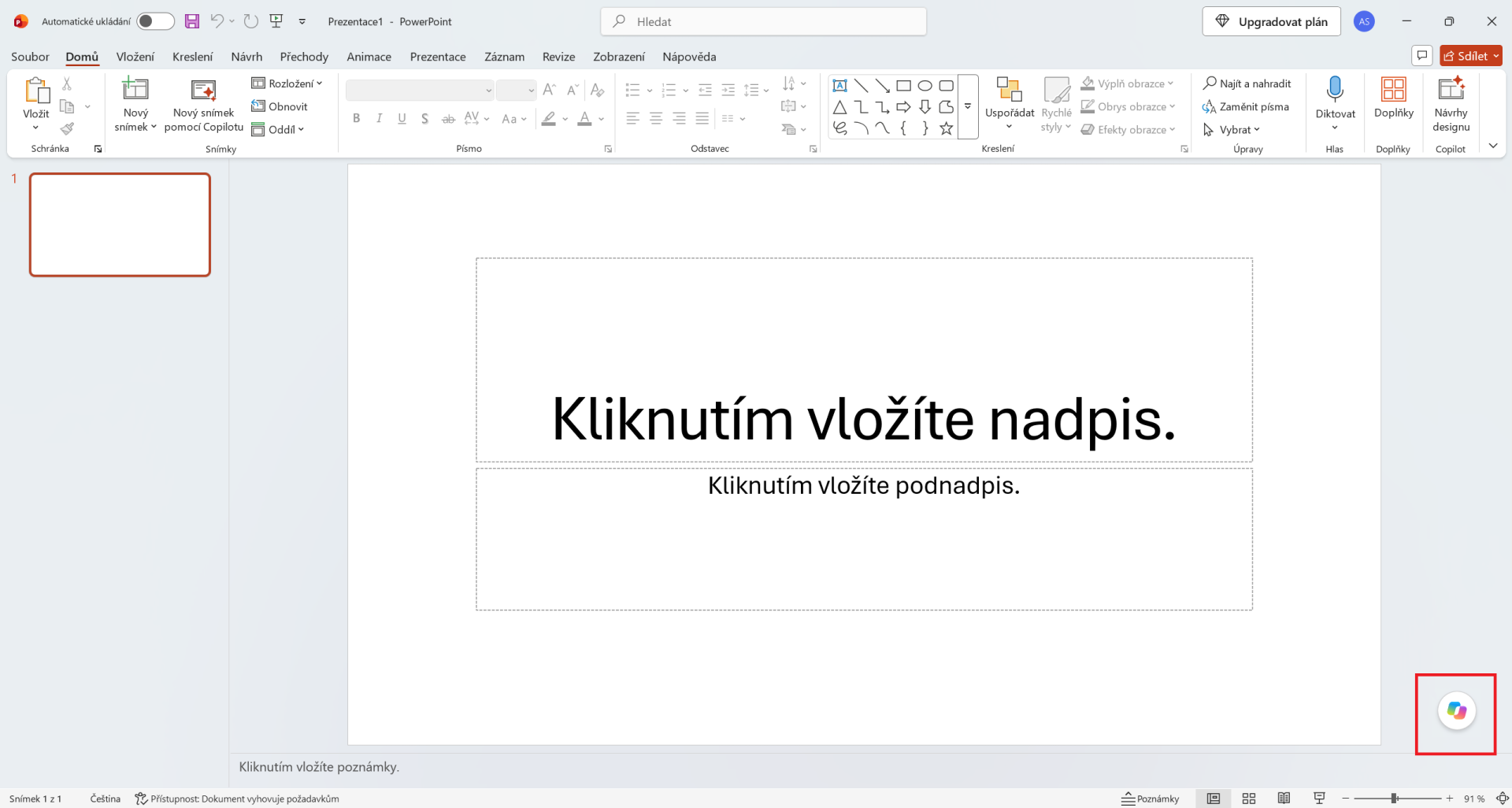 Spuštění Copilotu v Microsoft PowerPointu - Základy Microsoft PowerPoint