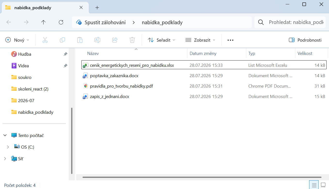 Podklady pro vytvoření obchodní nabídky s Copilotem ve Wordu - Základy Microsoft Word