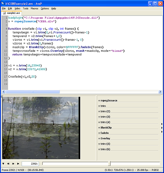 Crossfade v AviSynth - Grafika