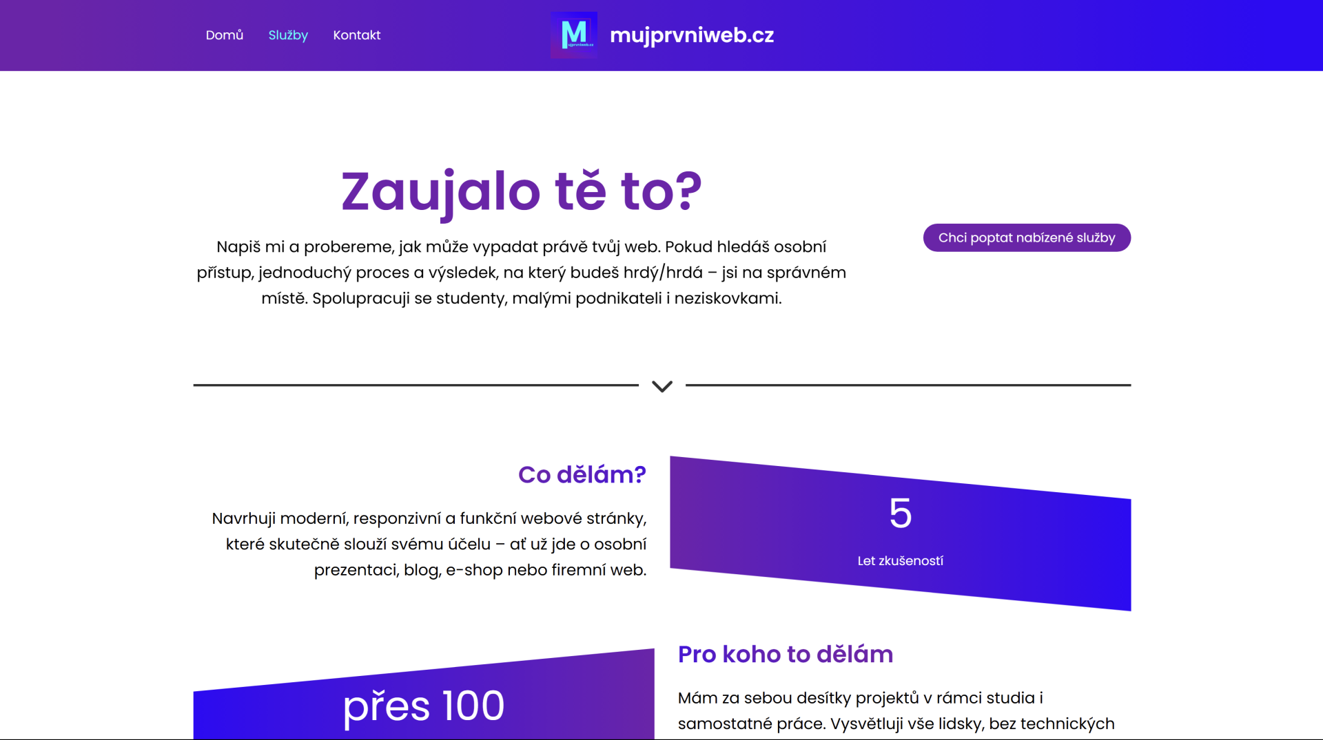 Stránka služby. - WordPress - Základy