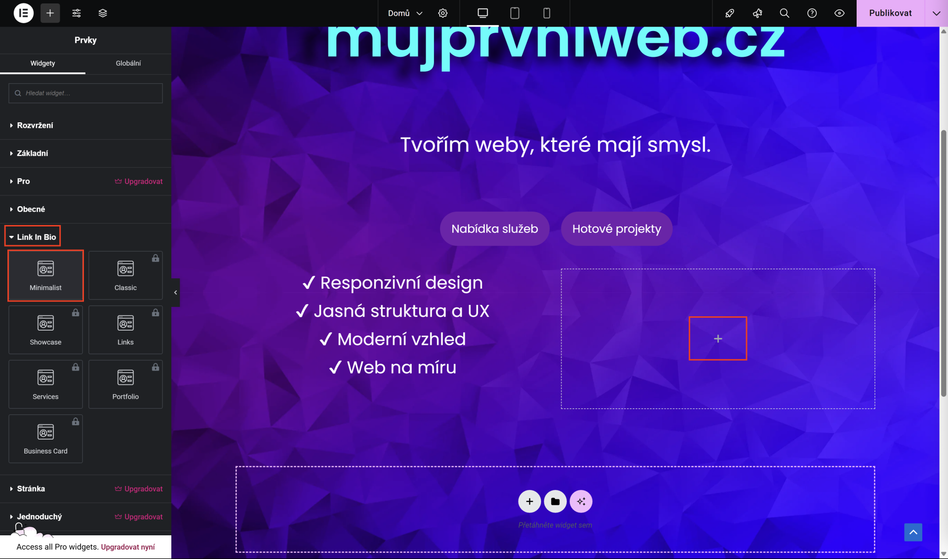 Vložení medailonku. - WordPress - Základy