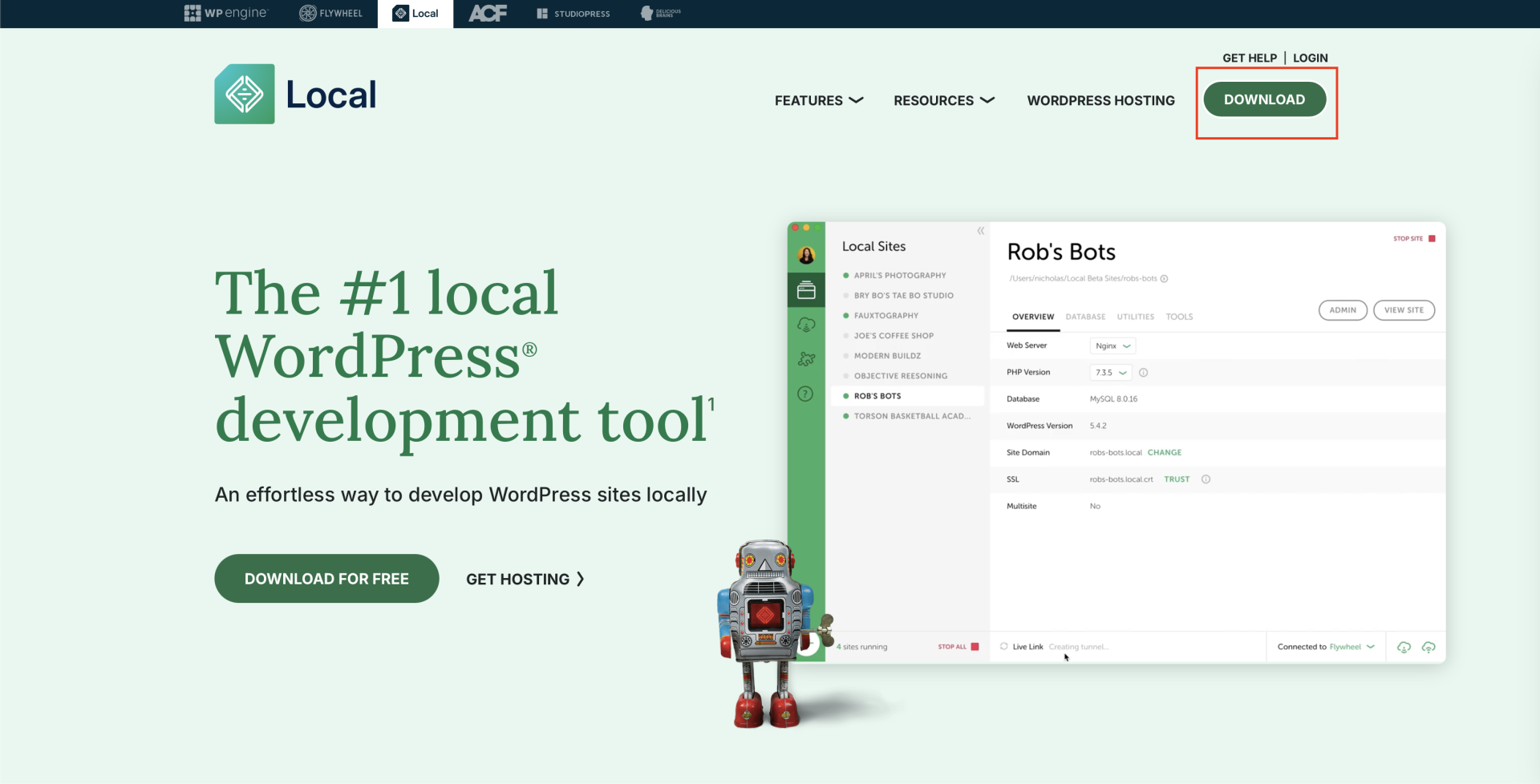 Stažení aplikace LocalWP - WordPress - Základy