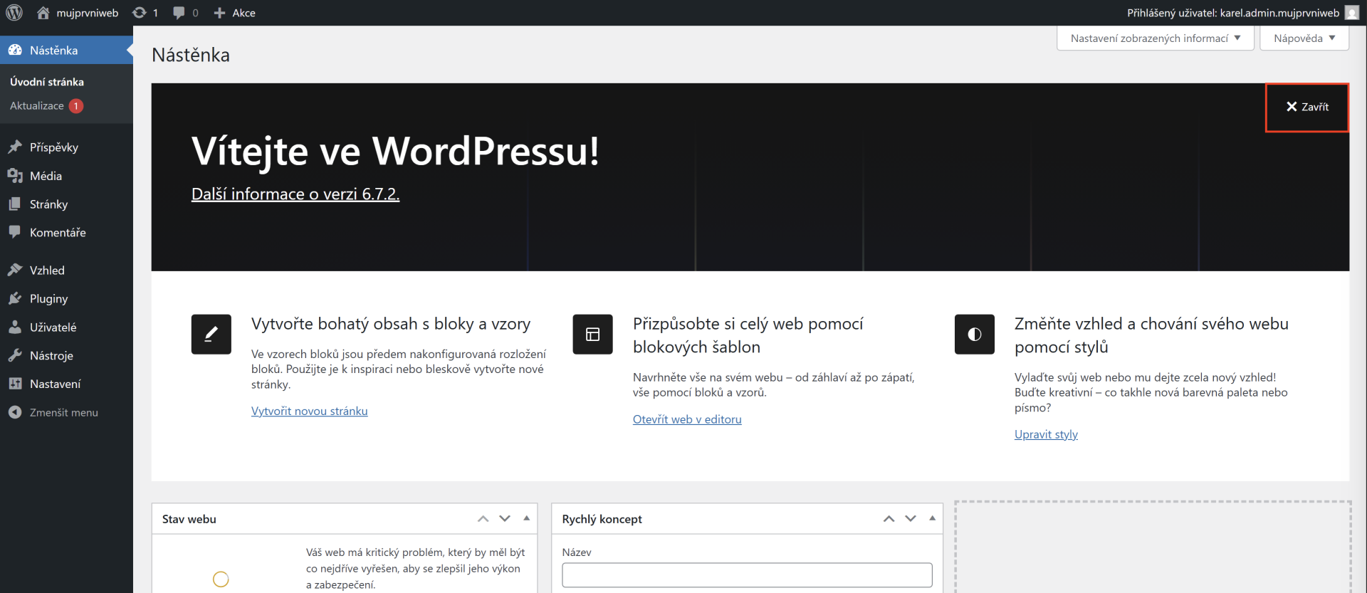Nástěnka - WordPress - Základy
