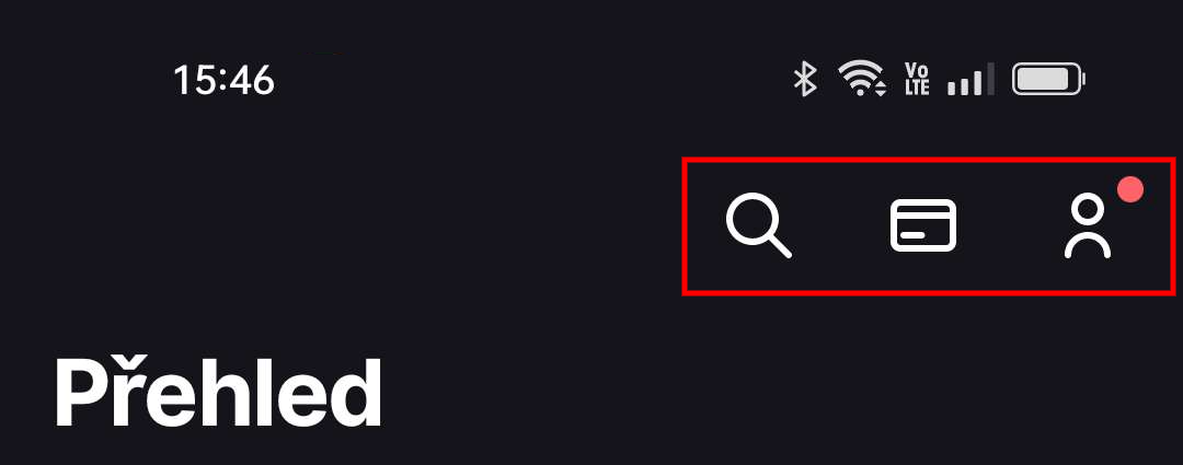 Ikony sekcí v mobilním bankovnictví - E-government a internetové bankovnictví