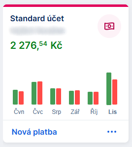 Zobrazení disponibilního zůstatku v George - E-government a internetové bankovnictví