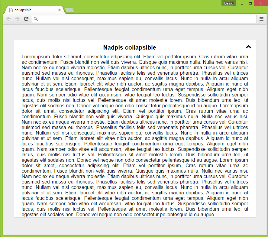 Otevřená collapsible v jQuery - jQuery - Dynamické doplňky webu snadno a rychle