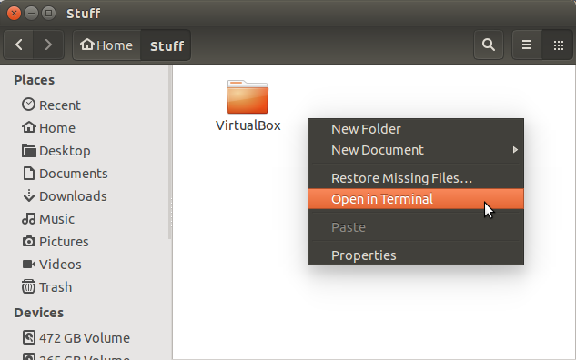 Použití nautilus-open-terminal - Linux a programování v jazyce C