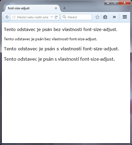 Vlastnost font-size-adjust v CSS 3 - Text a písmo - CSS vlastnosti