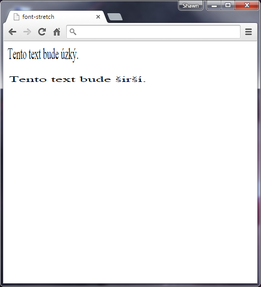 Vlastnost font-stretch v CSS 3 - Text a písmo - CSS vlastnosti