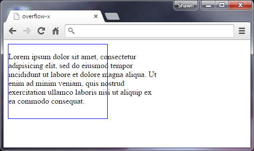 Vlastnost overflow-x v CSS 3 - Pozicování a velikost - CSS vlastnosti