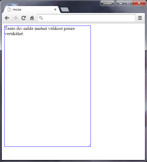 Vlastnost resize v CSS 3 - Pozicování a velikost - CSS vlastnosti