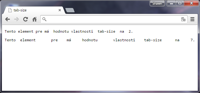 Vlastnost tab-size v CSS 3 - Text a písmo - CSS vlastnosti