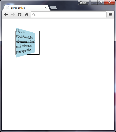 Vlastnost perspective v CSS 3 - Ostatní CSS vlastnosti