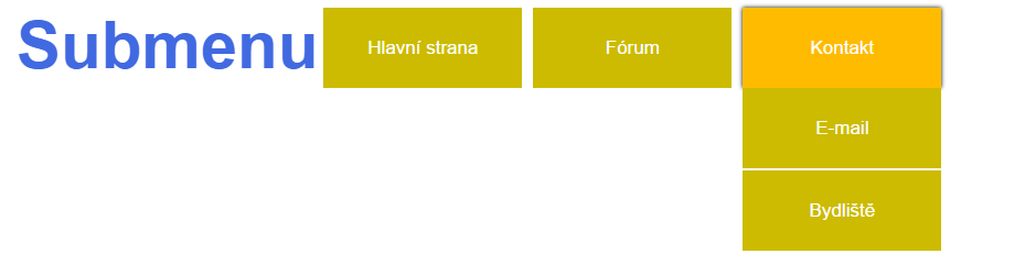 Druhé submenu u kontaktu - CSS3 zdrojákoviště