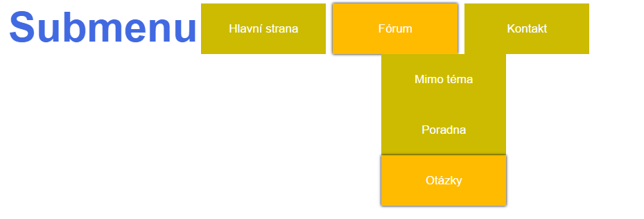 Mezivýsledek submenu v HTML a CSS - CSS3 zdrojákoviště